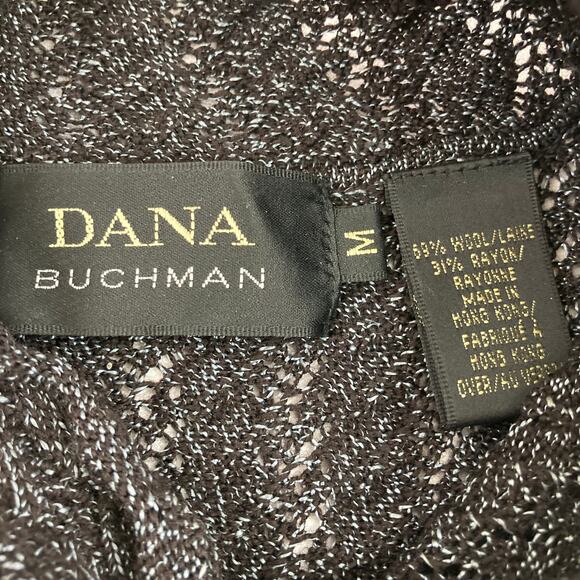 Black mock neck sleeveless Sweater by Dana Buchman black wool /rayon size Medium - Picture 6 of 6